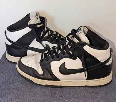 Nike Dunk High Black White Panda 2021 Size 13 DD1399-105 Sneakers Leather - Image 1 of 4