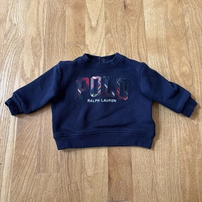 Polo Ralph Lauren Talla 3M Azul Marino Pullover LS Sudadera Bordada Foto 1 de 4