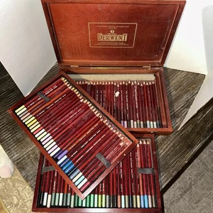 Rexel Derwent Fine Art Colour Pencils Set of 90 Wooden Box GT BRITAIN - Picture 1 of 14
