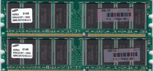512MB 2x256MB PC-2100 DDR-266 SAMSUNG M368L3313BT1-CB0Q0 COMPAQ 175924-001 DDR1 - Picture 1 of 2