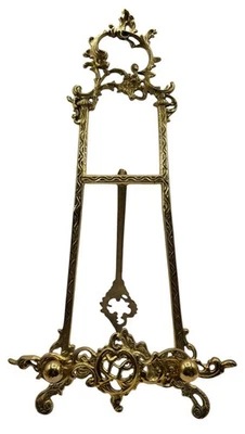 "Soporte caballete de metal de latón estilo victoriano vintage soporte tono dorado ornamentado 21""" Foto 1 de 4