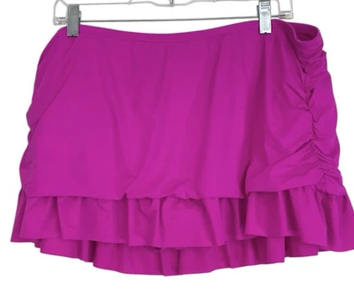La Blanca Swim Bottoms Skort Skirt Womens Plus Size 18W Pink Ruched Tummy Cntrl - Image 1 of 4