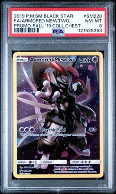 PSA 8 Armored Mewtwo Holo Pokemon 2019 Promo Fall Collectors Chest SM228 Promo - Image 1 of 3