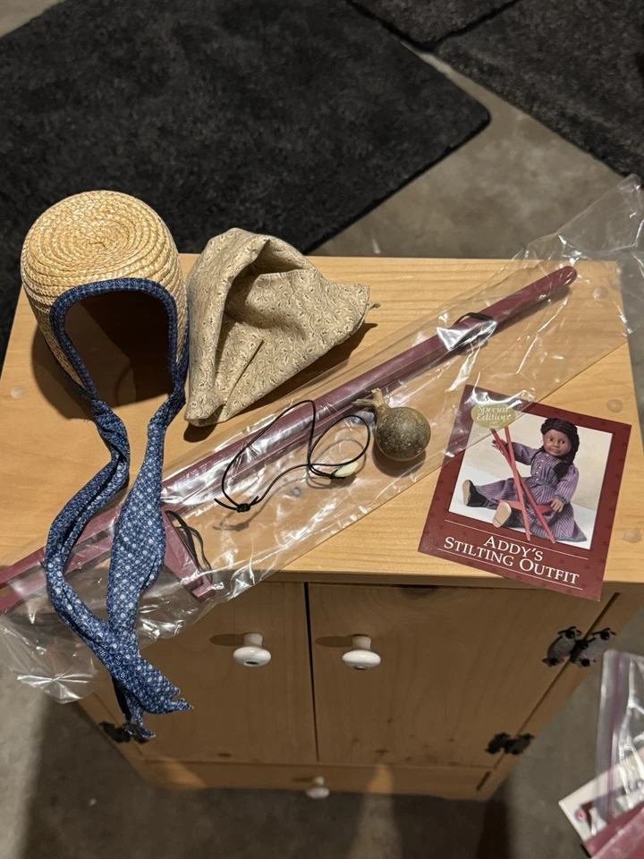 美国女孩娃娃配件Addy Walker帽子帽帽和高跷 — 第 1/1 张图片