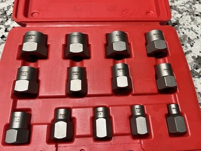 Juego de extractores de cabeza hexagonal Snap-On BEX13A 13 piezas 3/8” (1/4”-3/4”) (8 mm-19 mm) NUEVO Foto 1 de 4