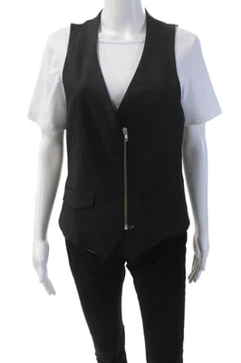 Boy. Band Of Outsiders Womens Full Zipper Sleeveless Vest Blouse Black Wool Size - Image 1 of 4