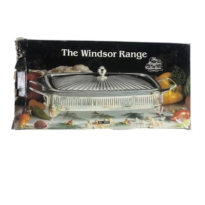 Windsor Range Mayfair England Pyrex 3 Pint Glass Dish Sliver Plated Tray - Image 1 of 4