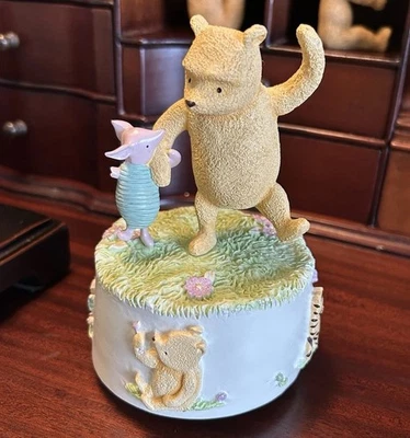 Pooh & Friends~Winnie the Pooh & Piglet Music Box Plays “The Magic Flute” w/Flaw - Image 1 of 4