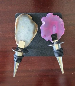 Tappi vino cristallo quarzo bianco e rosa decorazione unica bottiglia vino - Foto 1 di 8