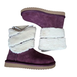 Botas cortas de invierno Koolaburra by UGG Dezi para mujer gamuza vino piel de oveja EE. UU. 8 UE 39 - Imagen 1 de 12
