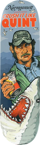 ALL I NEED X NARRAGANSETT BEER CRUSH IT SKATEBOARD DECK 8.25