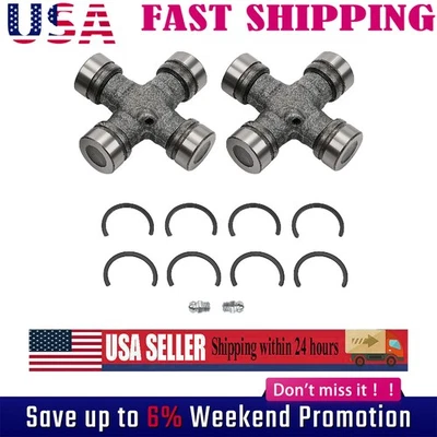 Pair Premium Driveshaft Universal Joints Front / Rear for Moog 534G KY - Image 1 of 4