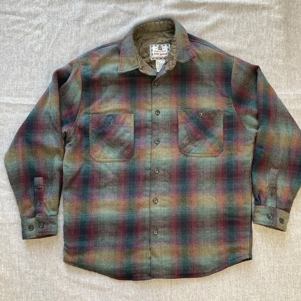 Chaqueta Chamarra Vintage GAP CPO Para Hombre’s S Mezcla de Lana Forrada Acolchada Leñador Cuadros Foto 1 de 4