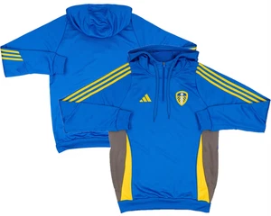 Leeds United Men's Hoodie Football adidas Men's 1/4 Zip Hoodie - New - Picture 1 of 3