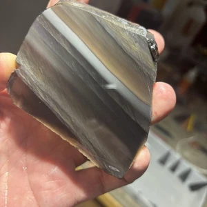 Rainbow Fire Sheen Obsidian Beautiful Slab 3 1/2” X 3” Thickness 1/4 New #391 - Picture 1 of 14