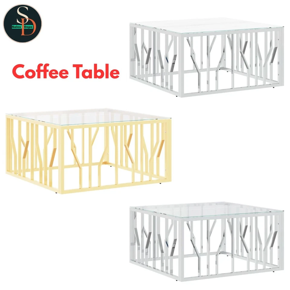 Mesa de centro moderna pasillo mesa auxiliar de té sofá mesa auxiliar de acero inoxidable vidaXL - Imagen 1 de 1