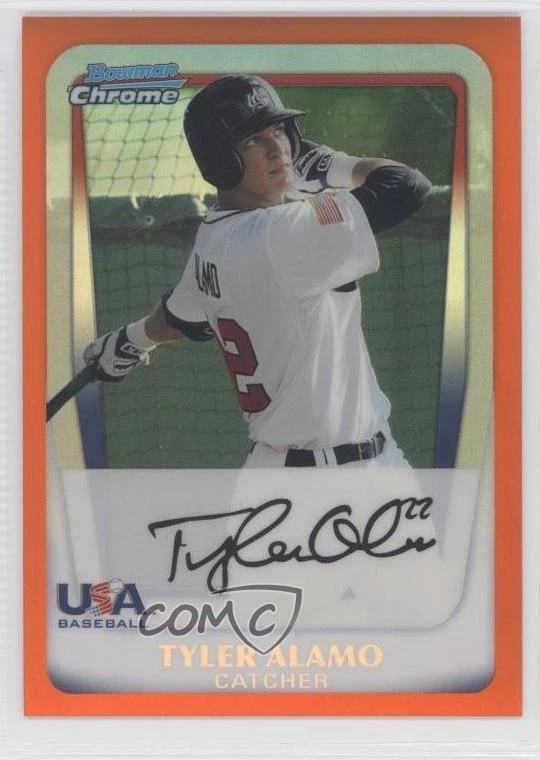 2011 Bowman Draft Chrome Prospects Orange Refractor /25 Tyler Alamo #BDPP92 - Image 1 of 2