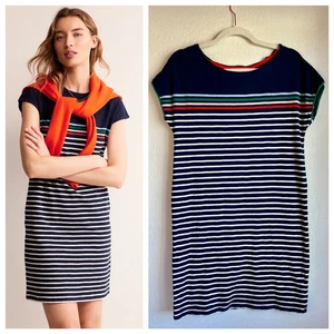 Boden Gr. (US10L) Leah Jersey T-Shirt Kleid marine mit Streifen leicht bequem maritim - Bild 1 von 10
