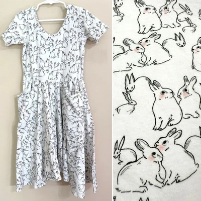 BIJOU SAUVAGE Girls Bunny Rabbit Pocket Dress 10 Designer Boutique Whimsical - Image 1 of 4