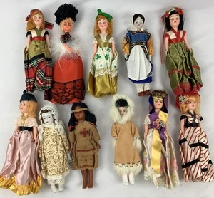 Lot of 11 Vintage International Dolls – Handcrafted Folk Costumes – 7” Dolls – - Picture 1 of 8