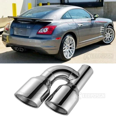 1PCS 2.5" inlet to 4" outlet Dual Exhaust Pipe Tips For Chrysler Crossfire - Изображение 1 из 4