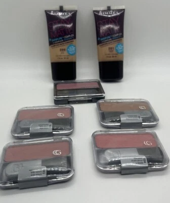 Lot Of 7 Misc - 5 CoverGirl Cheekers  Powder Blush New & 2 Rimmel Foundations - Image 1 of 4