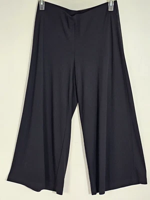 Lauren Ralph Lauren Women's Elastic Waist Black Wide Leg Ankle Pants Size PM - Image 1 of 4