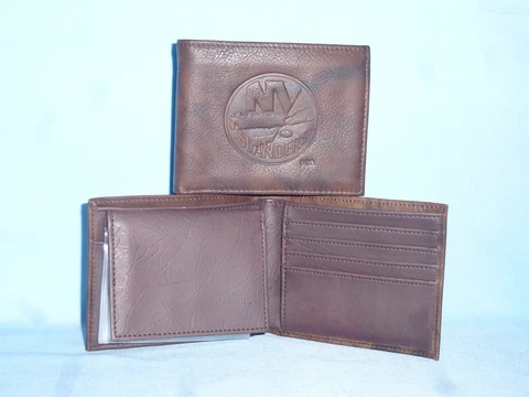New York NY ISLANDERS Leather BiFold Wallet  NEW  dkbr4 Cover