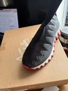 Christian Louboutin Women's Black Sharky Sock Sneakers size 38.5 - Picture 1 of 4