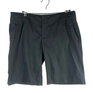 GAP Y2K Bermuda Walking Shorts Women 4 Black Cotton Stretch 10" Inseam Modest - Picture 1 of 4
