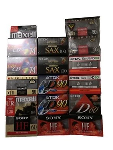 Lot (of 16) SEALED NEW Cassette Tapes Including 2x Quantitiy TDK AV-D90 + Others - Picture 1 of 2