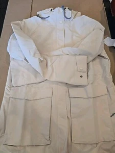 *NWT* COLUMBIA Ladies Double Pocket Omni-Tech Rain Jacket Coat (Cream,MEDIUM) - Picture 1 of 2