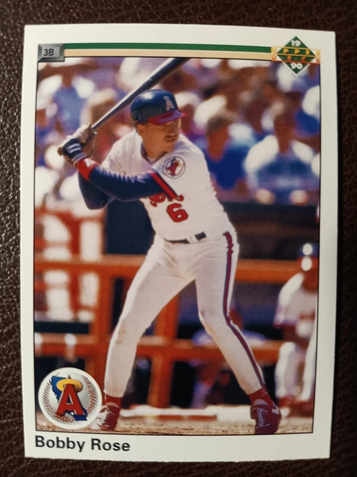 BOBBY ROSE CALIFORNIA ANGELS 1990 UPPER DECK BASEBALL CARD #77 - Image 1 of 1