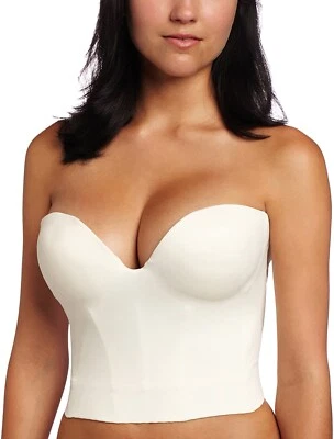 Sujetador Bustier Carnival 177915 para mujer con aros sin tirantes blanco liso talla 34D Foto 1 de 2