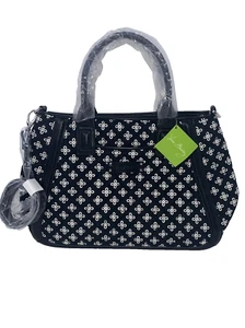 NWT Trimmed Trapeze Crossbody Satchel Mini Concerto Black White Shoulder Bag - Picture 1 of 5