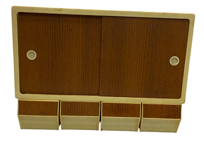 ANCIEN MEUBLE DE CUISINE PVC A ÉPICE 4 TIROIR PORTE COULISSANT PHARMACIE ARMOIRE - Photo 1/3