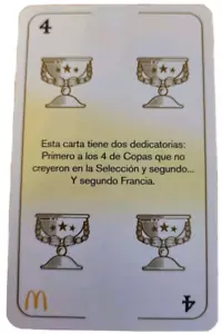 Panini McDonald's Argentina Soccer Card #4 FIFA World Cup Champions Cuatro Copas - Picture 1 of 2