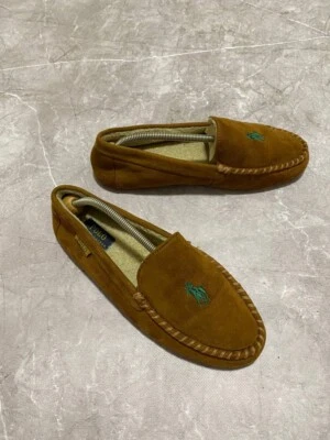 Zapatilla Vintage Polo Ralph Lauren Gamuza Mocasín Marrón Y2K Talla 9 Foto 1 de 4