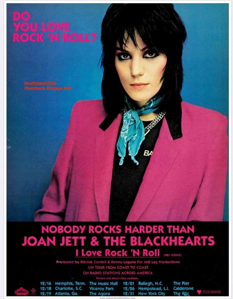 1981 Joan Jett  "I Love Rock 'N Roll" Song Release Promo Vintage Ad Print - Image 1 of 1