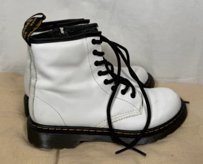 Dr.Martens Air Wair 白色皮靴 带拉链 1460 J 美国尺寸 3 男女通用 — 第 1/4 张图片
