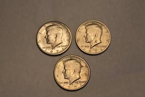 Three - 1971-D Kennedy Half Dollar - Picture 1 of 8