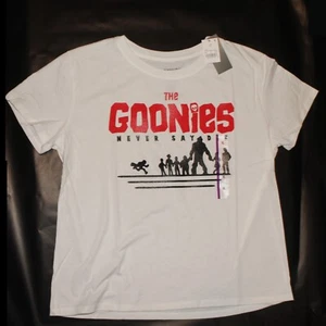 T-Shirt Vintage Goonies Never Say Die weiß grafischer Druck neu mit Etikett Größe XL - Bild 1 von 6