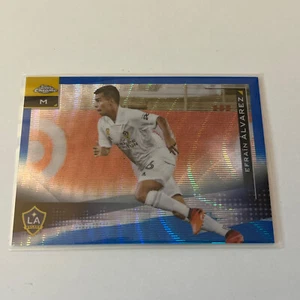 2021 Topps Chrome MLS EFRAIN ALVAREZ LA Galaxy BLUE REFRACTOR 196/199 - Picture 1 of 2