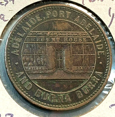 1857 S. Australia Crocker & Hamilton 1/2D Token Original Brown XF CHRC - Image 1 of 2