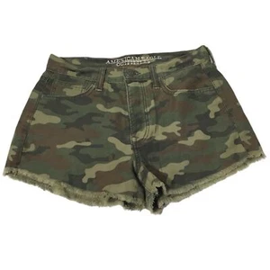 NEU OHNE ETIKETT AMERICAN EAGLE OUTFITTERS AE ARMEE TARNFARBEN VINTAGE HOHE BUND FESTIVAL SHORTS 0 - Bild 1 von 11