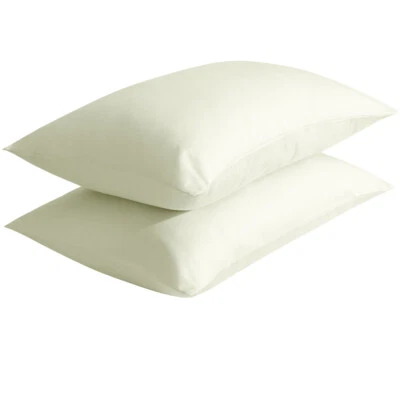 500 Thread Count Cotton Pillowcase Soft Touch Breathable Pillow Case Set of 2 - Image 1 of 4