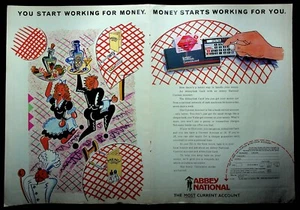 1988 Abbey National Bank "Money Starts Working For You" Art UK Vintage Print Ad - Picture 1 of 1
