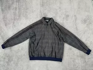 Penguin Jacket Mens Large Black All Over Print Grand Slam 1/4 Windbreaker Golf - Picture 1 of 14