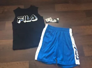 Fila boys sz 4 tank top shirt athletic shorts outfit set sports Sporty Nwt - Picture 1 of 5