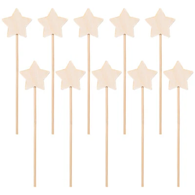 10 peças varinhas de fadas glitter brinquedo de madeira formato de estrela varinhas de fadas para crianças - Imagem 1 de 4